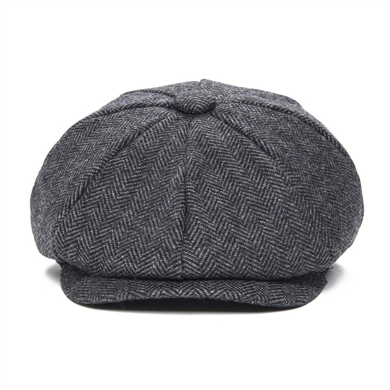 JANGOUL Boys Vintage Newsboy Cap Tweed Flat Beret Cabbie Hat for Kids Toddler Pageboy (6-24 Months, Black) - Image 2